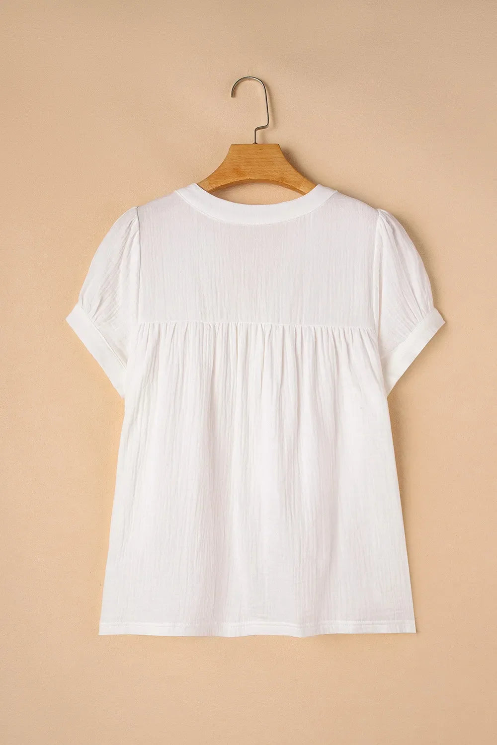Simply Love: Textured Frayed Blouse