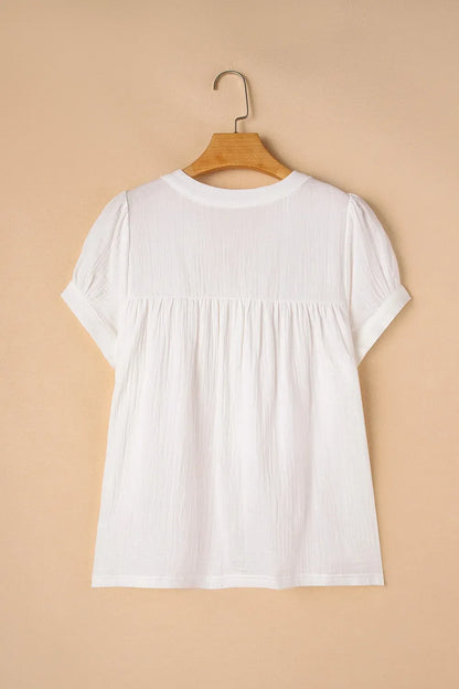 Simply Love: Textured Frayed Blouse