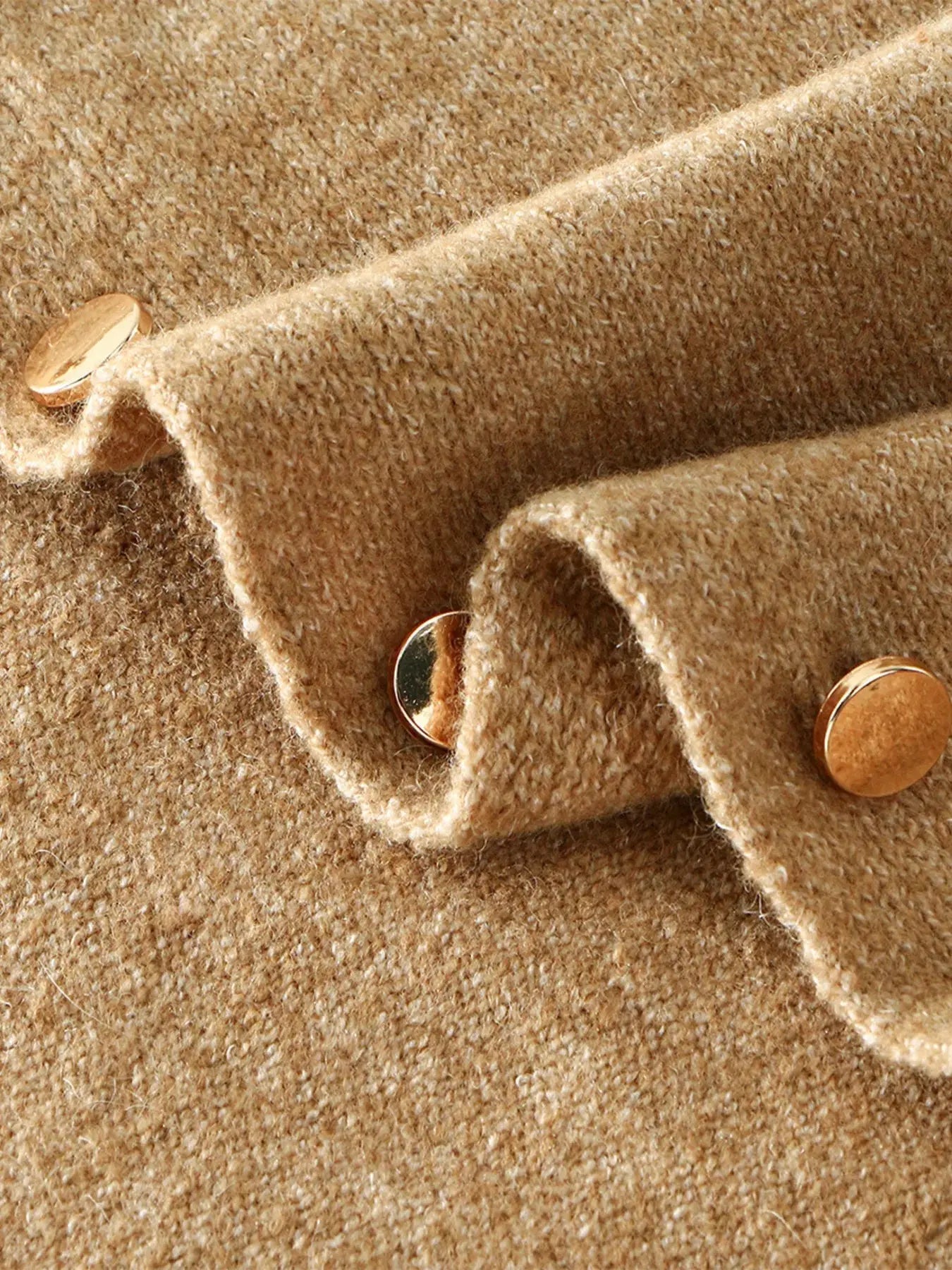 Button-Accented Poncho Scarf Simply Love