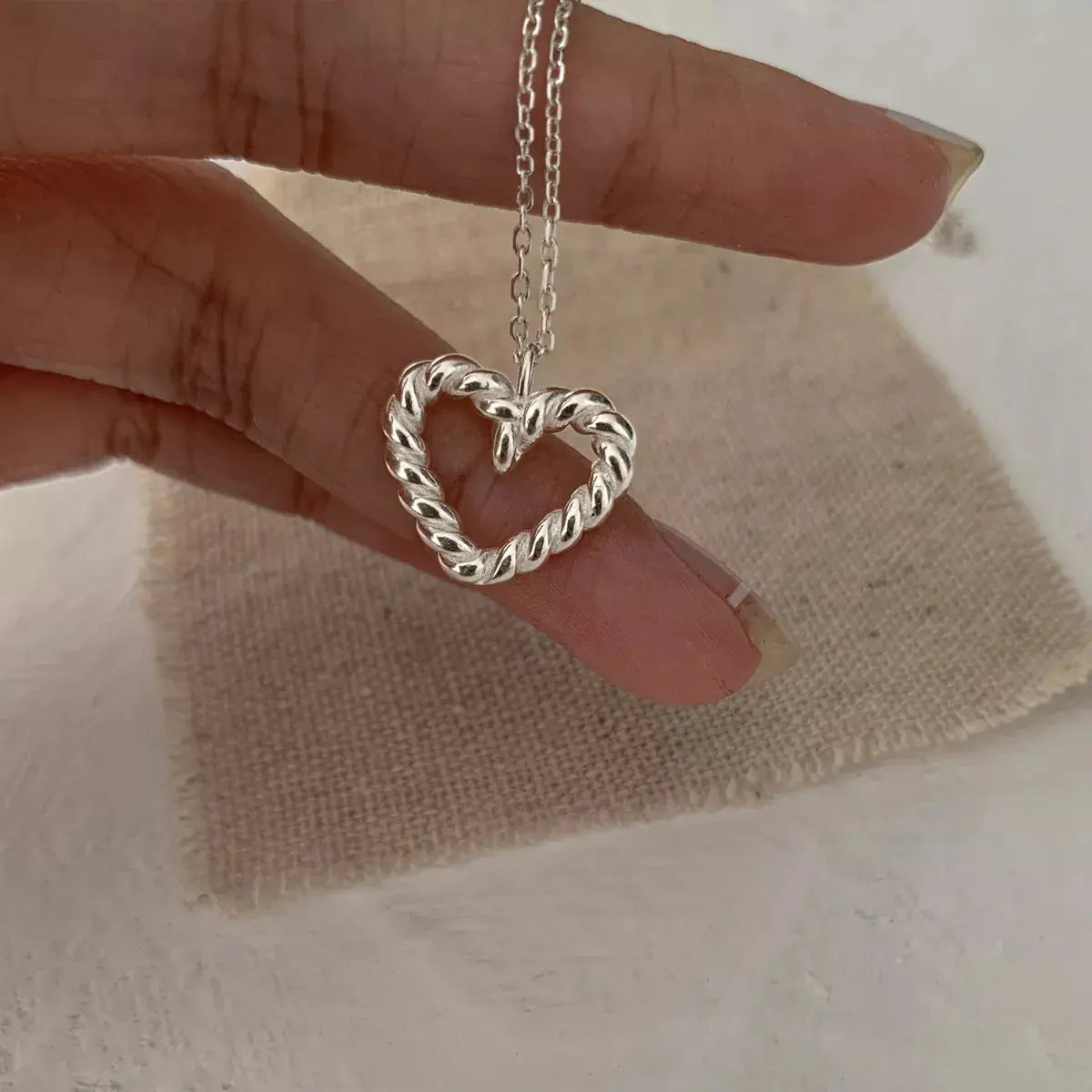 925 Sterling Silver Heart Necklace Simply Love