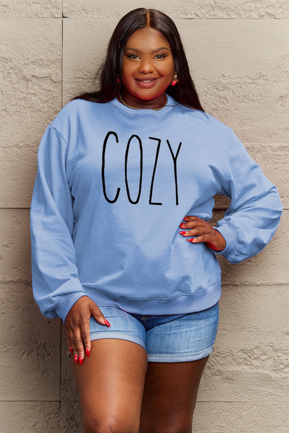 Simply Love Full Size COZY Graphic Sweatshirt.