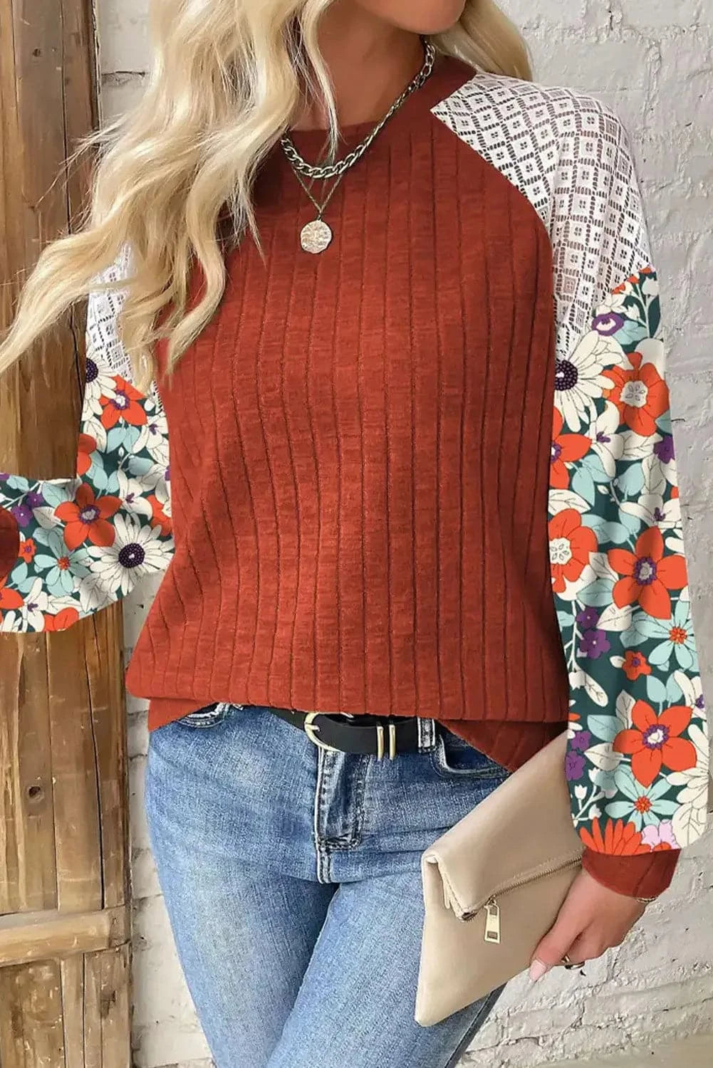 Printed Round Neck Long Sleeve TopFeatures: Basic style
Sheer: Opaque
Stretch: Slightly stretchy
Material composition: 97% polyester, 3% elastane
Care instructions: Machine wash cold. Tumble dry low.Love Salve Printed Round Neck Long Sleeve TopShirts