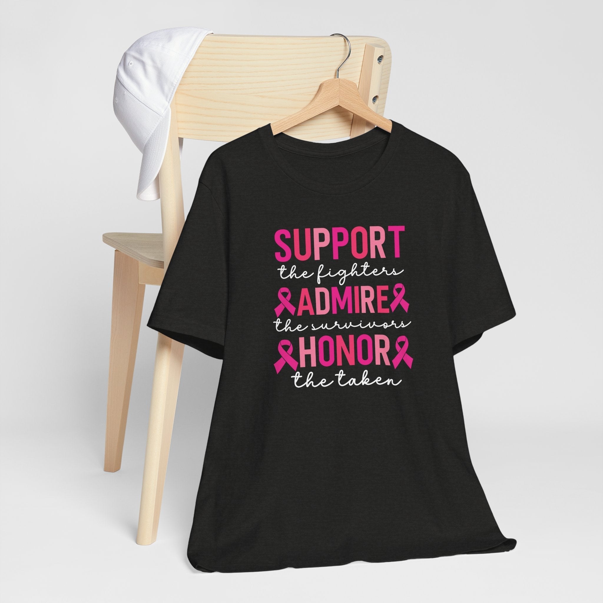 Support Honor Admire Cancer Awareness Tee Unisex Short Sleeve Shirt For Fighters Survivors And The Taken Coco’s Tee Boutique