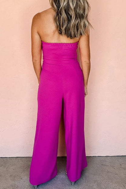 Chic tied tube wide-leg jumpsuit