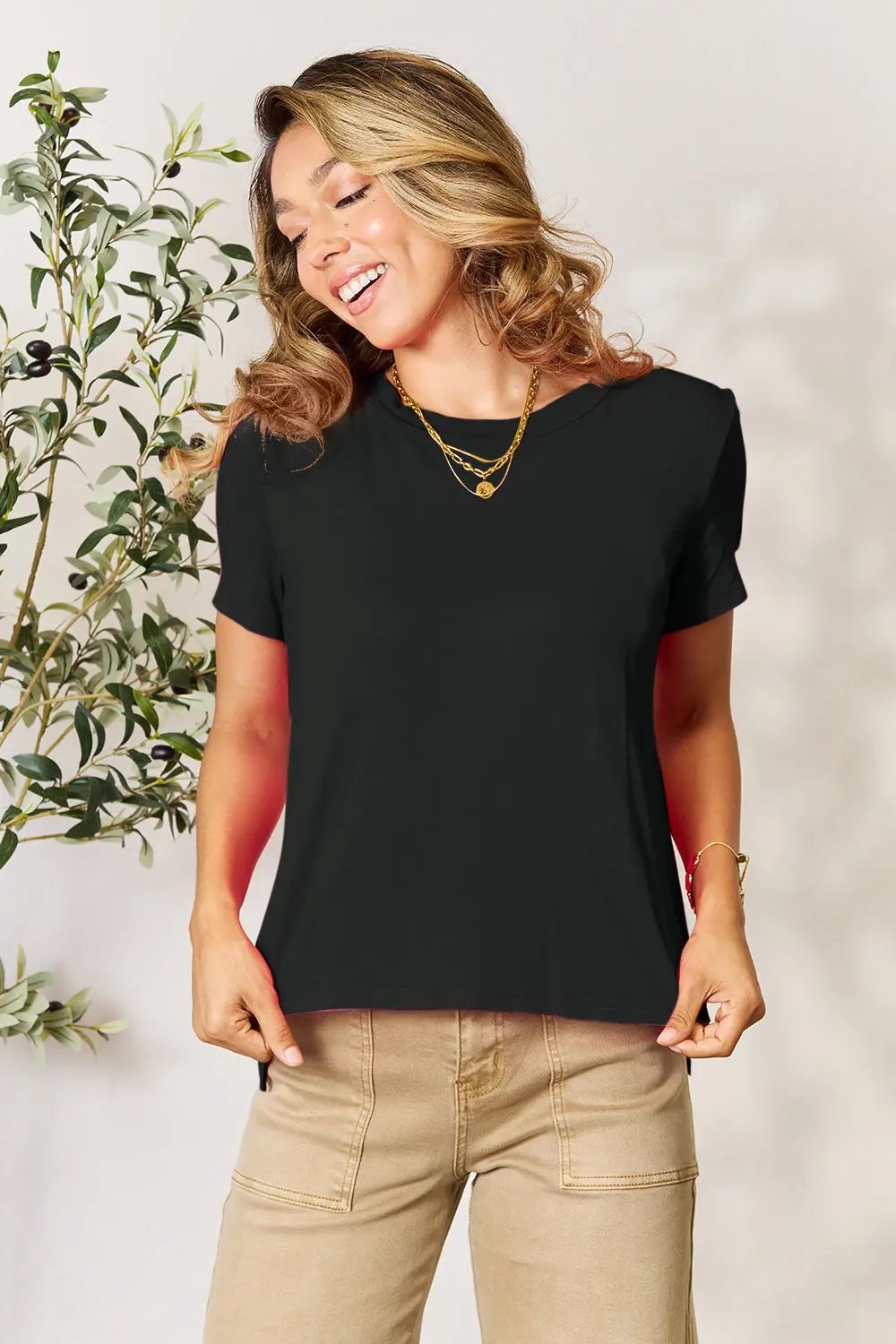 Basic Bae Full Size Round Neck Short Sleeve T-Shirt - Love Salve