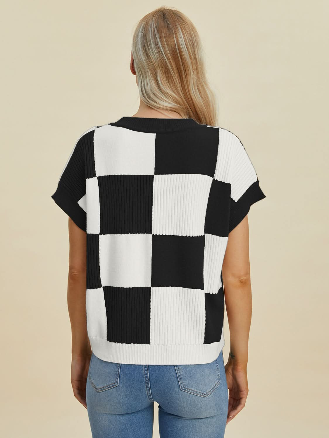 Chic Checkered Sweater - Plus Size