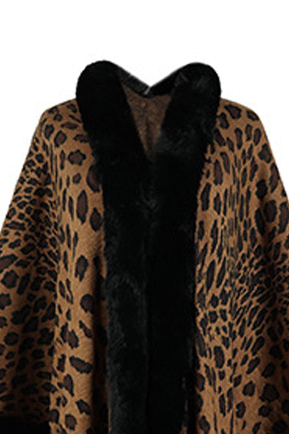 Leopard Open Front Poncho.