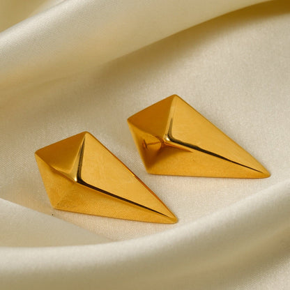 Stainless Steel 18K Gold-Plated Geometric Earrings.