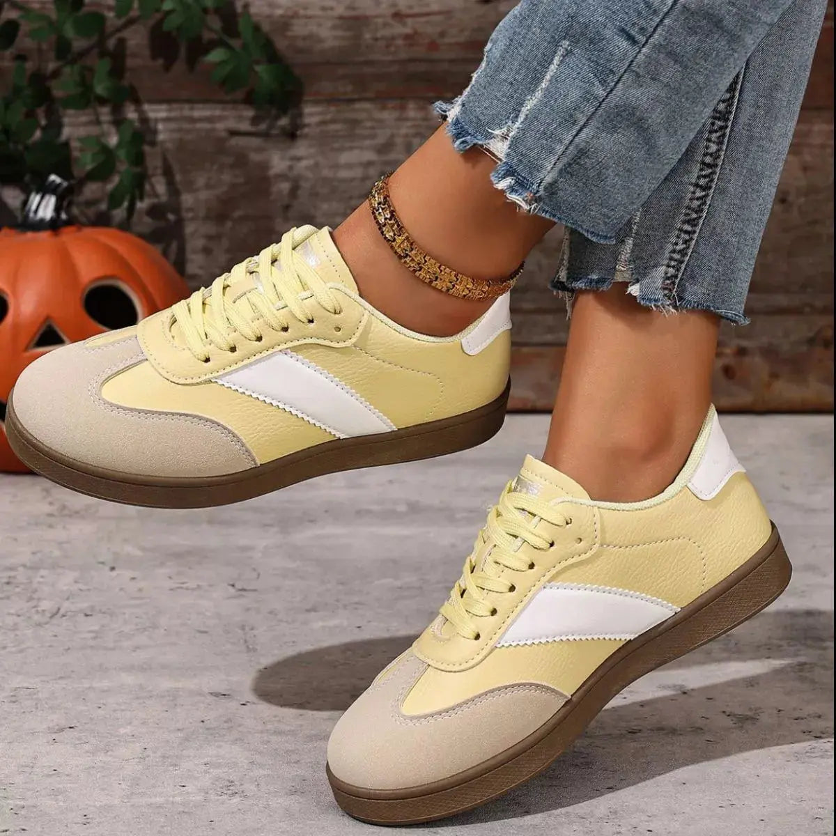 Round Toe Lace Up Sneakers Simply Love