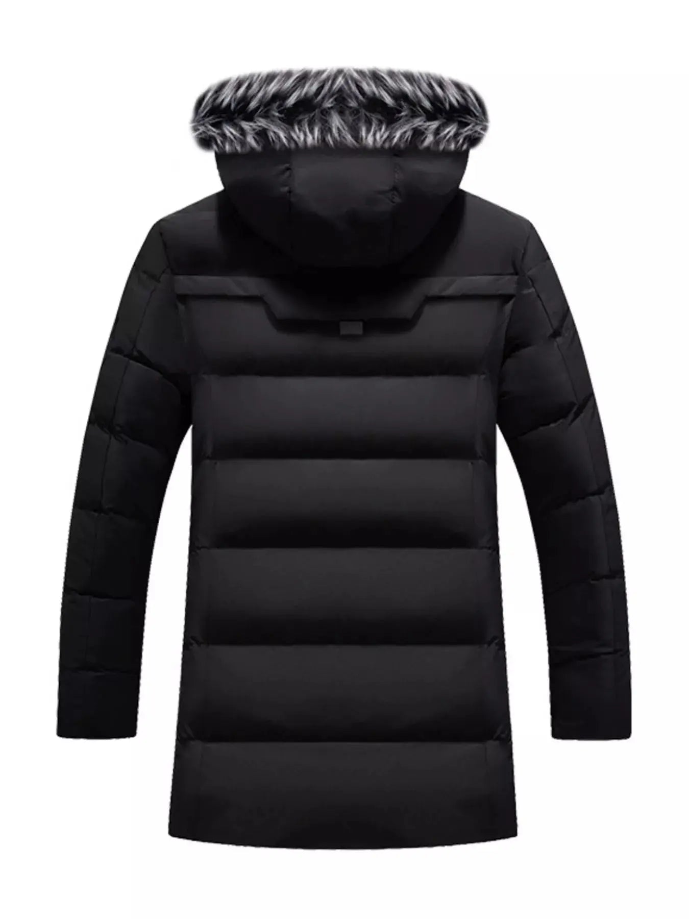 Men's Plus Size Longline Padded Winter Coat With Faux Fur Hood Simply Love