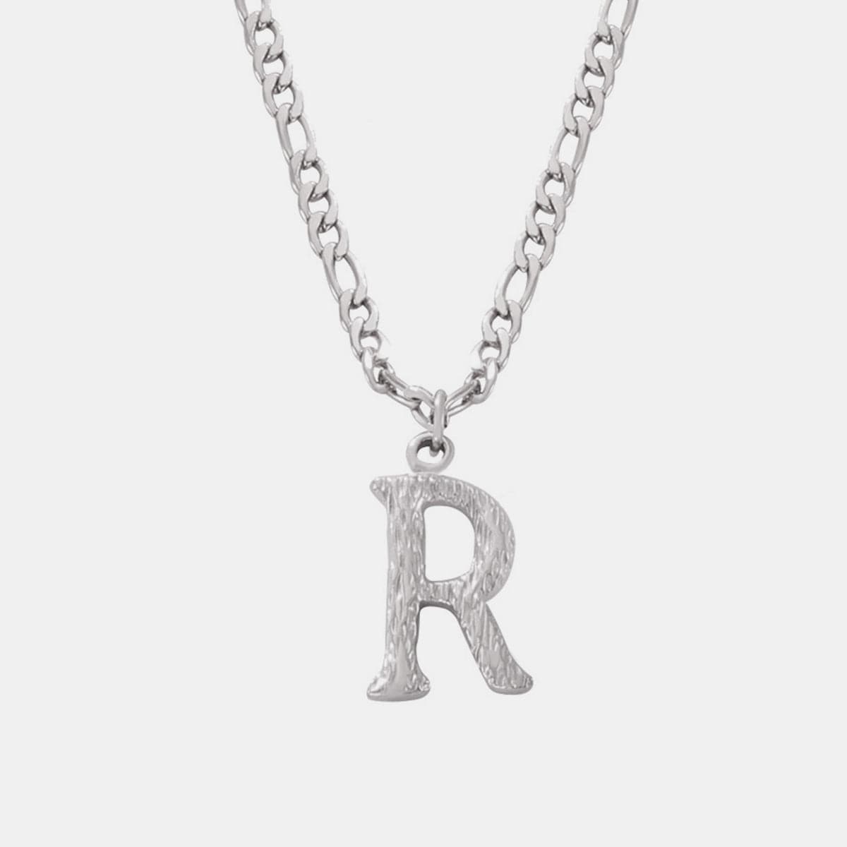 Titanium Steel Letter Pendant Necklace.