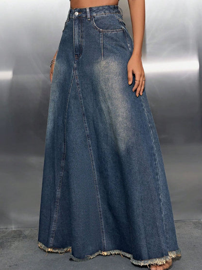 Raw Hem High Waist Denim Skirt with PocketsFeatures: Raw Hem
Stretch: No stretch
Material composition: 85% cotton, 15% polyester
Care instructions: Machine wash cold. Tumble dry low.
Imported


Size
US
Waist
Love Salve Raw Hem High Waist Denim SkirtSkirts