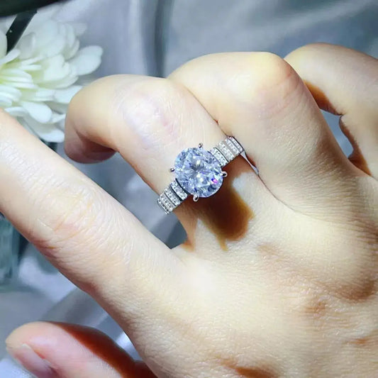 3 Carat Moissanite Oval 925 Sterling Silver Ring Simply Love