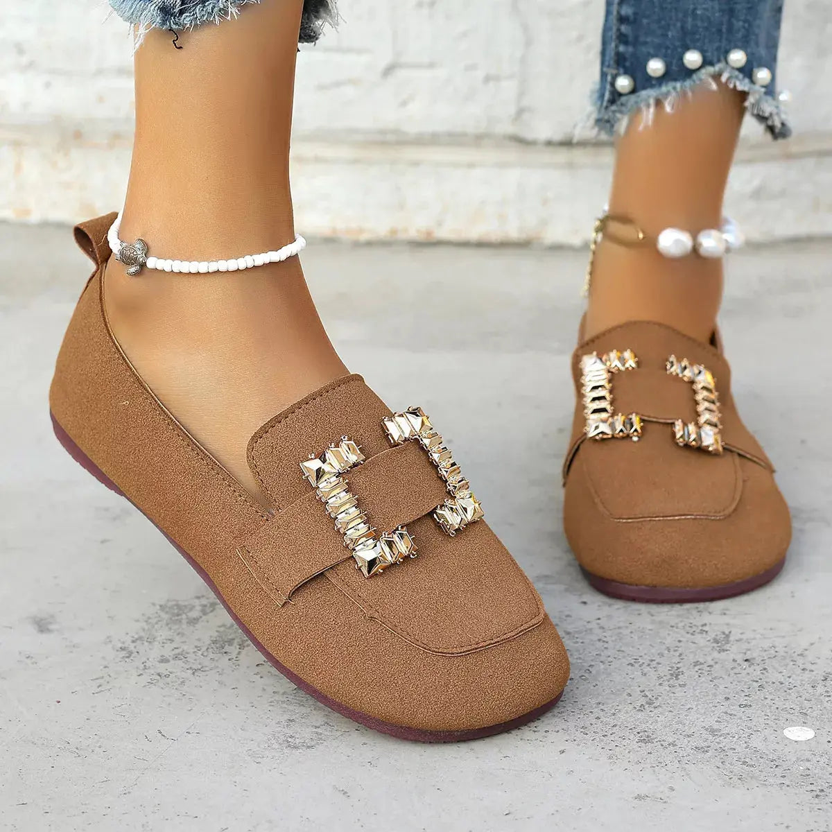 Decor Buckle Round Toe Slip-On Simply Love