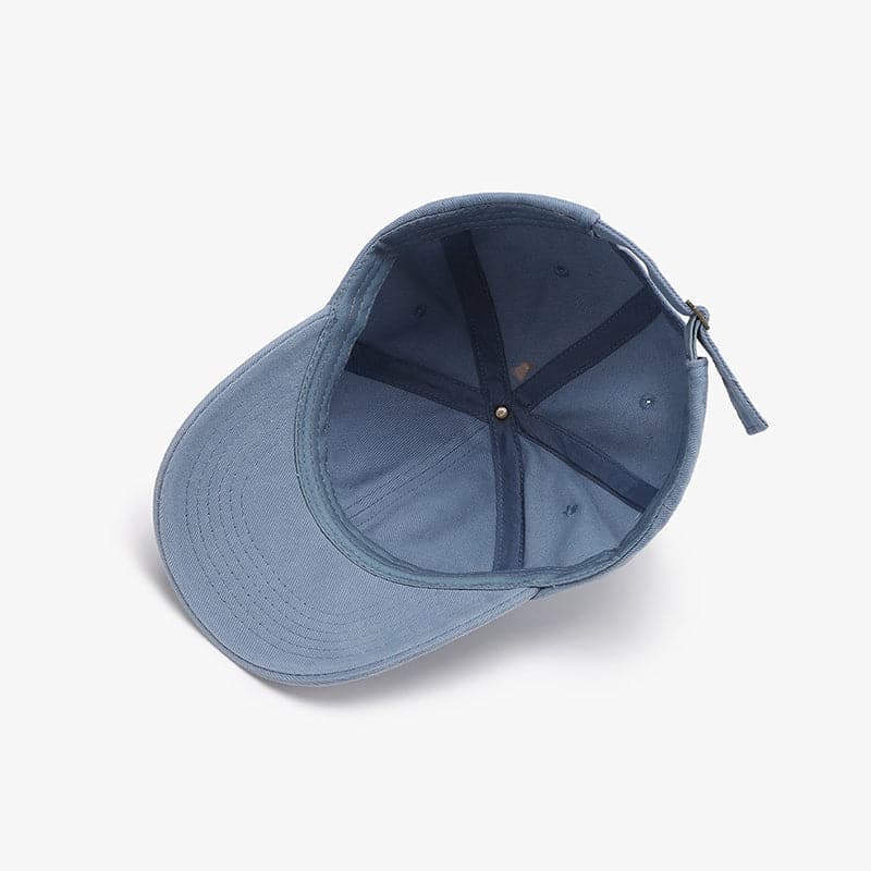 Vintage-inspired distressed cotton baseball cap