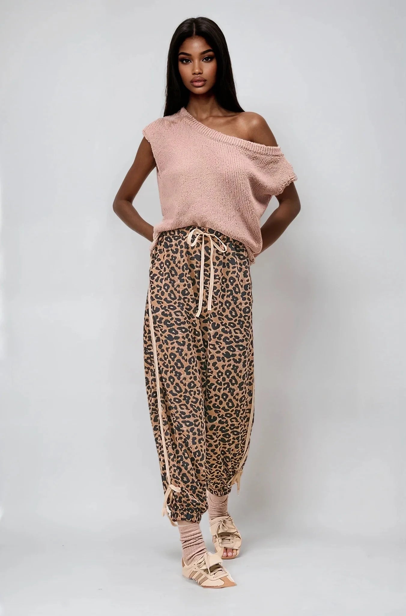 Wild Prowess Leopard Luxe Waffle Knit Joggers For Lounging Fitkitty Culture Athleisure Wear, Yoga Wear & Women's Clothing