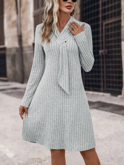 Ribbed Long Sleeve Sweater Dress.