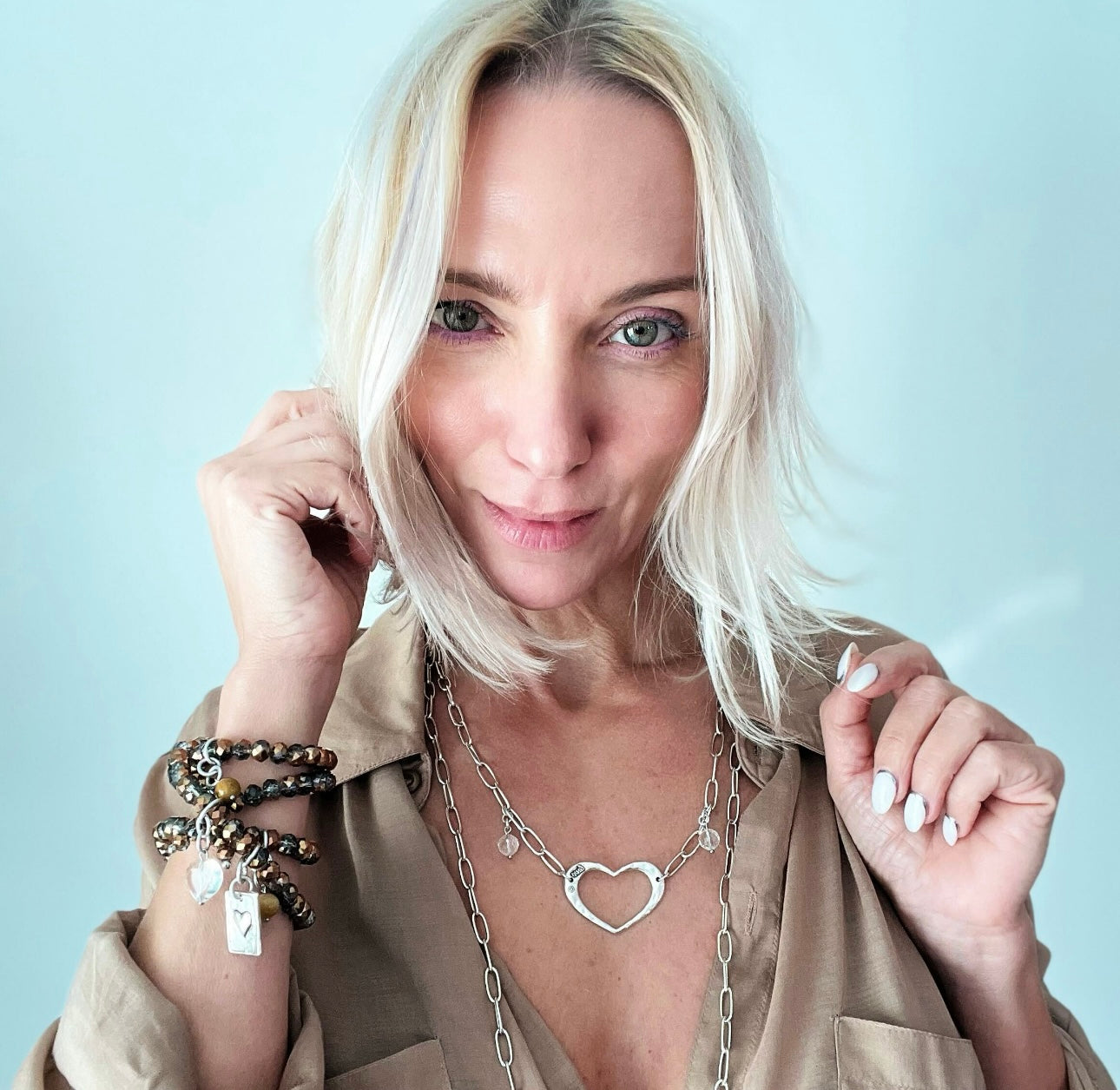 Woke Up Sexy As Hell Again Heart Crystal Boho Wrap Bracelet/Necklace Katia Designs