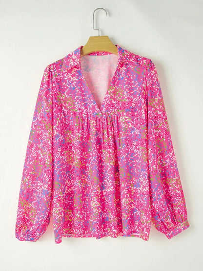 Printed Long Sleeve Blouse.