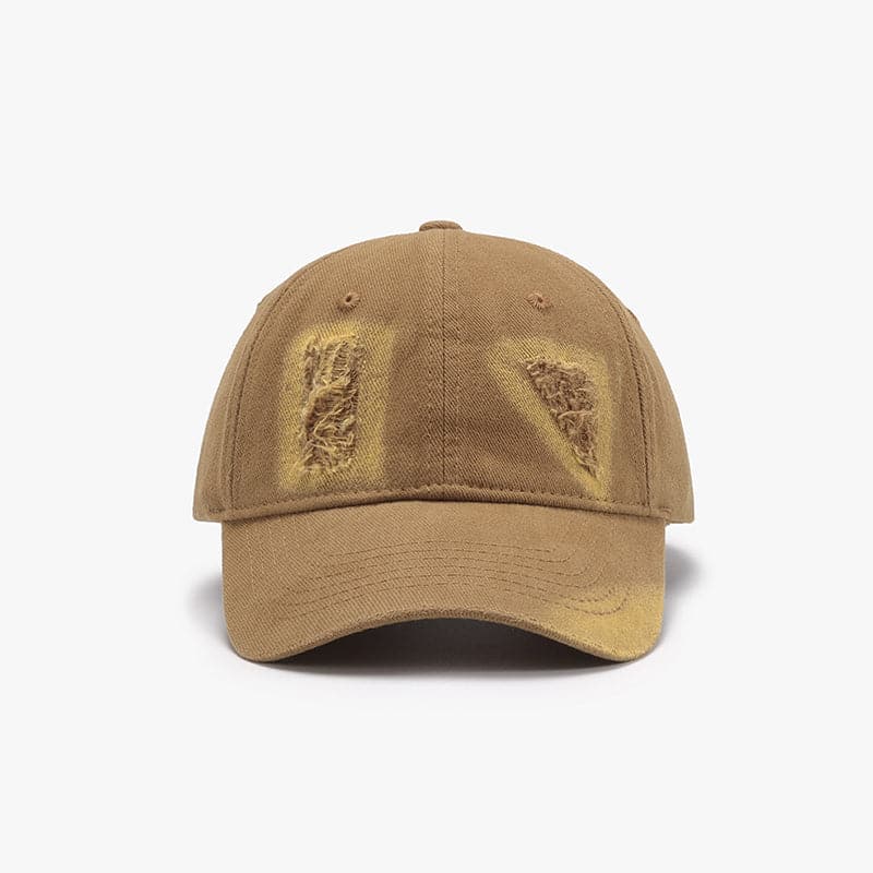 Vintage-inspired distressed cotton baseball cap