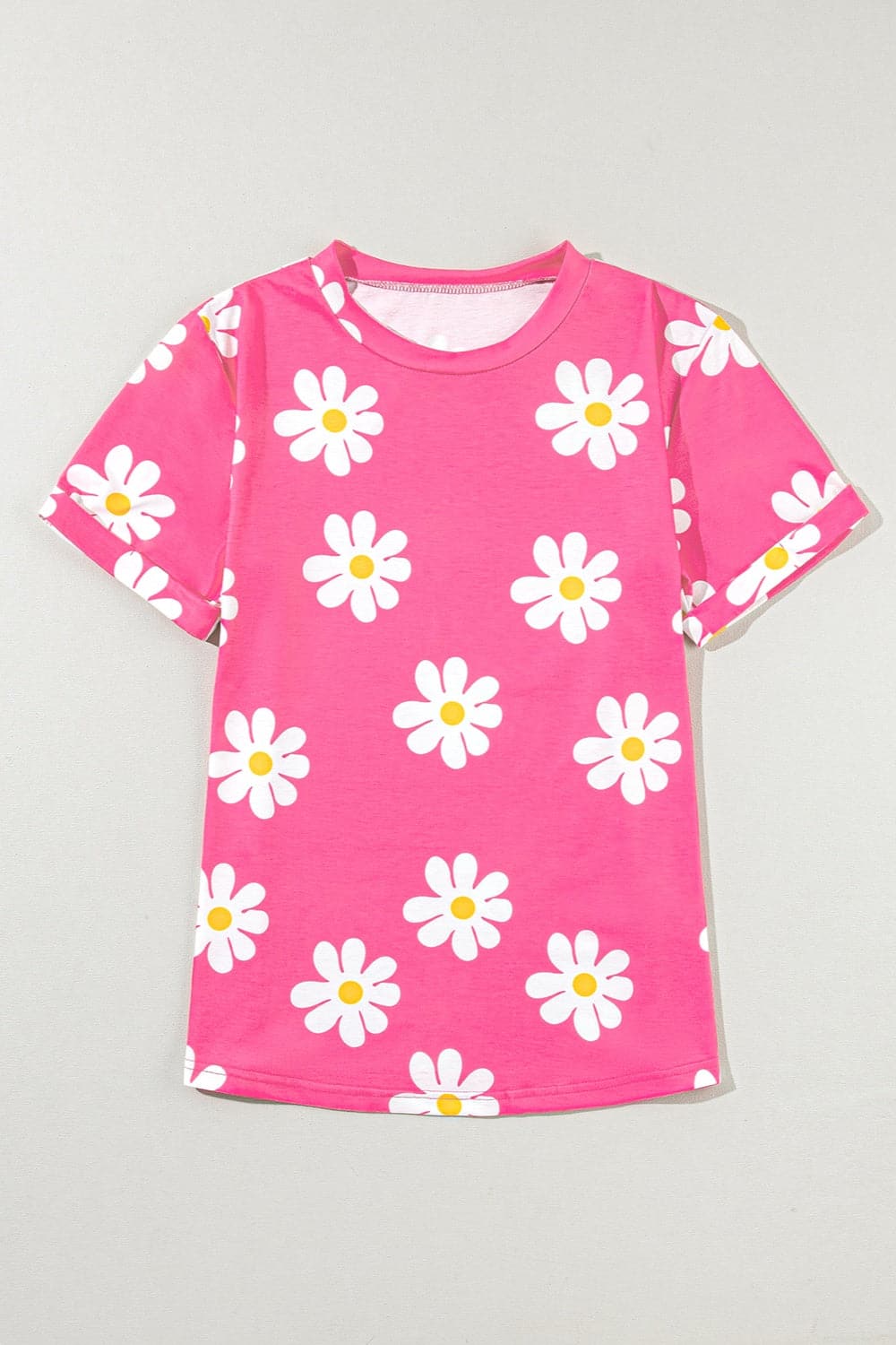 Printed Round Neck Short Sleeve T-Shirt.