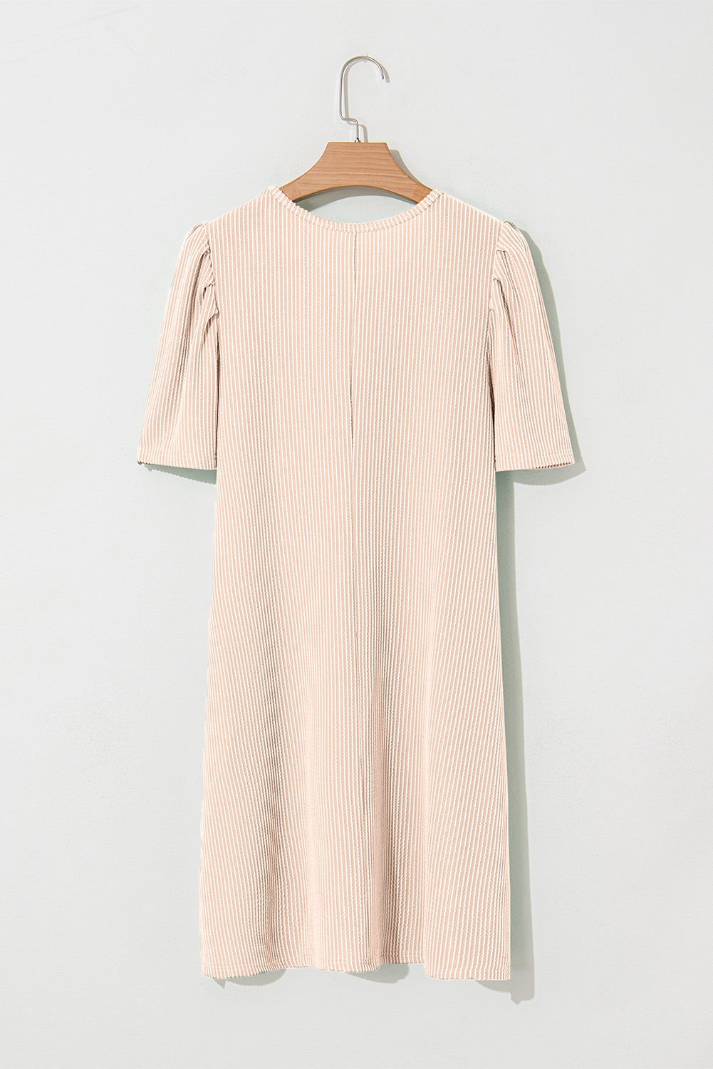 Blossom Corded Crew Neck Puff Sleeve Mini Dress Divine Design4U