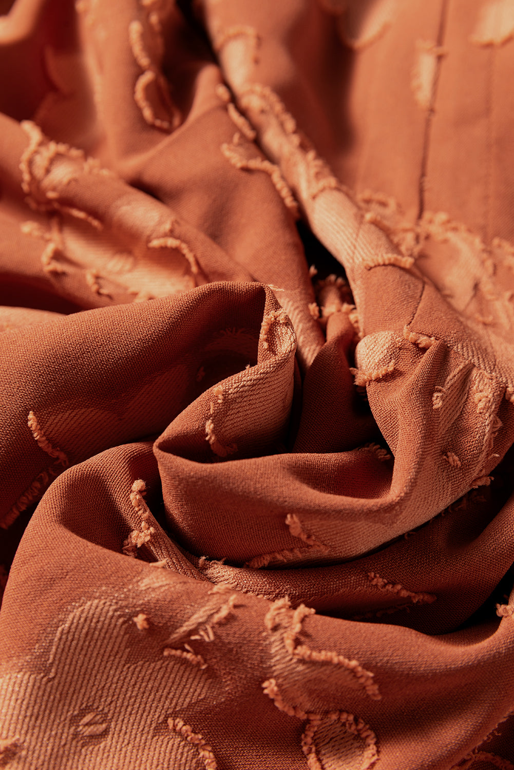 Premium Cinnamon Plus Size Textured 3D Flower Dress Ruffle Hem Long Dear-Lover Dropshipping