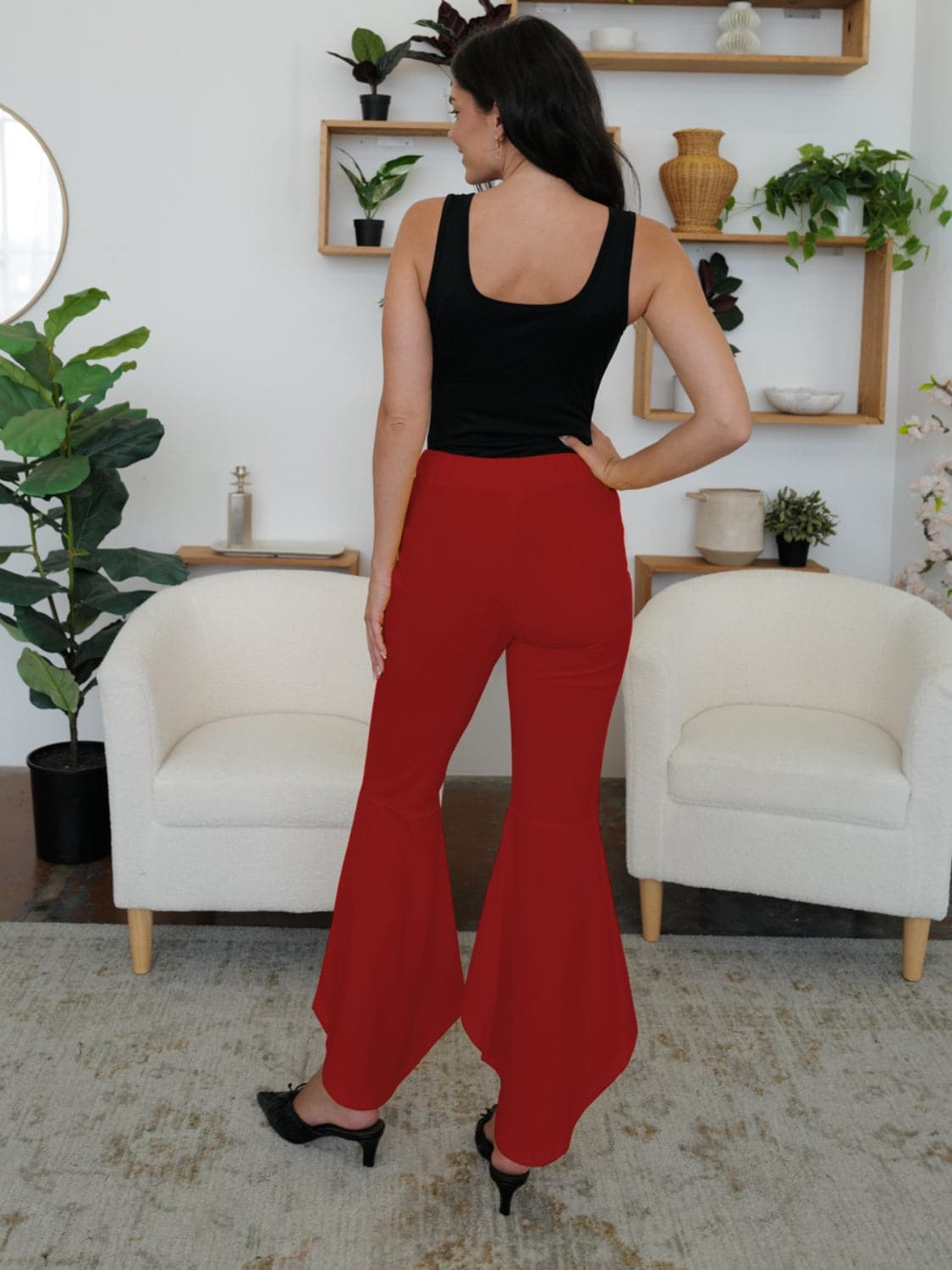 Chic high-low bootcut trousers