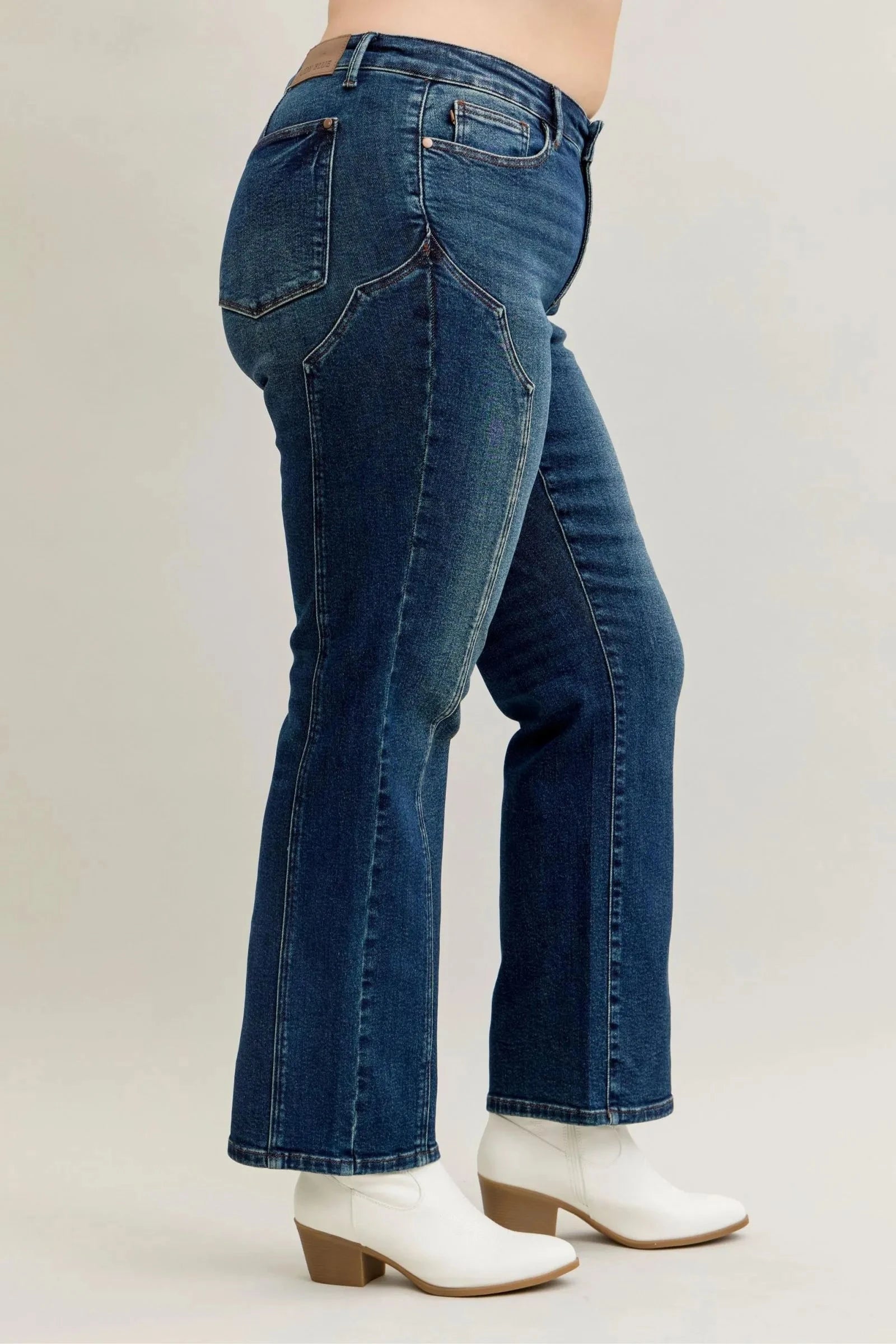 Judy Blue Full Size Seam Detail Straight Leg Jeans Plus Size Coco’s Tee Boutique