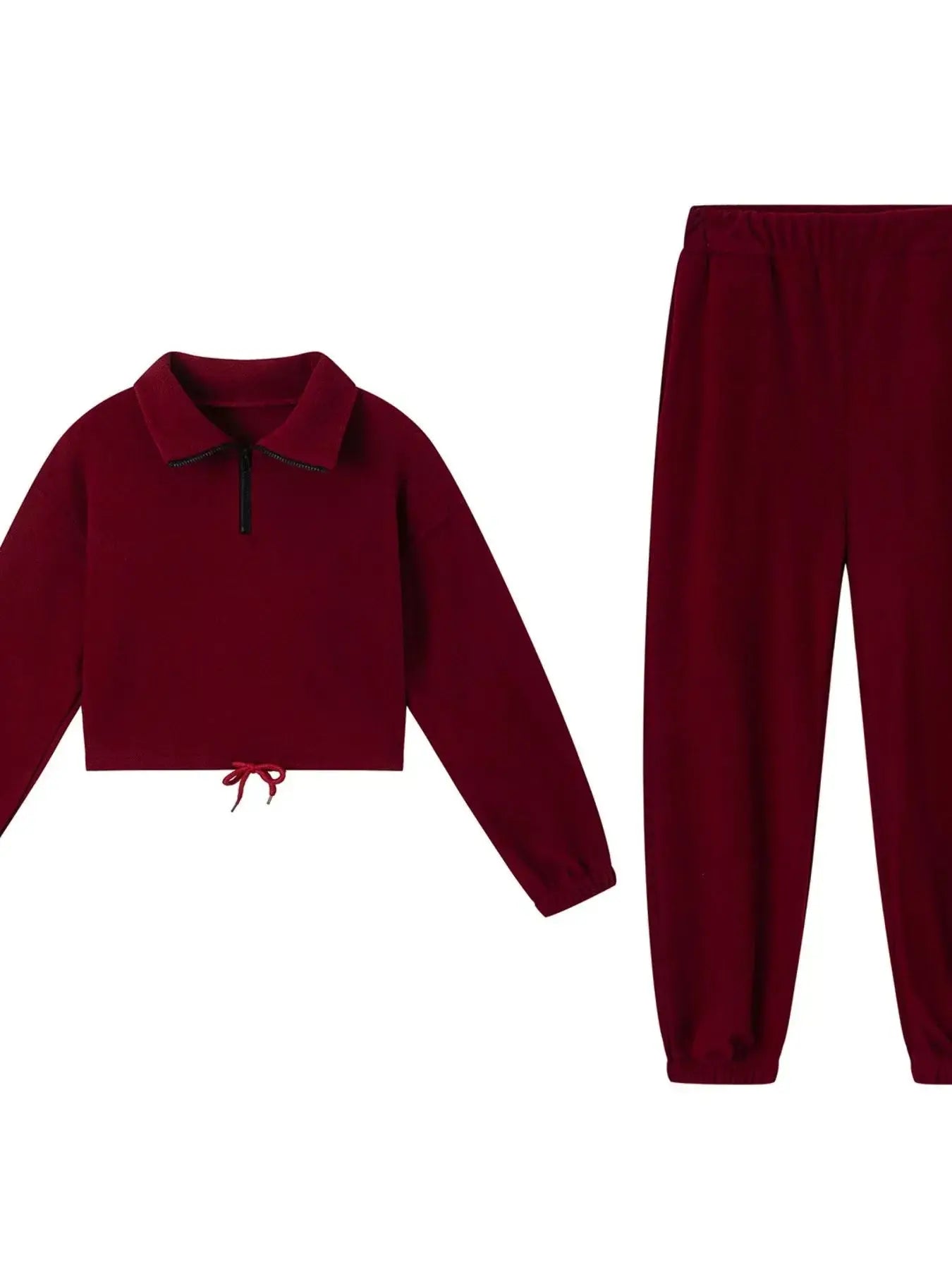 White Fleece Quarter Zip Sweatshirt And Pants Set Two Piece Loungewear Simply Love