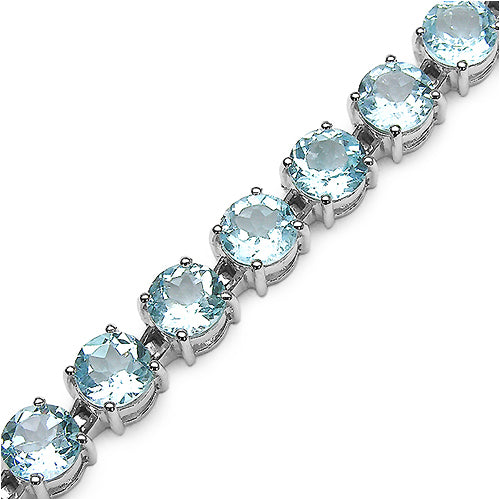 31.08 Carat Genuine Blue Topaz .925 Sterling Silver Bracelet