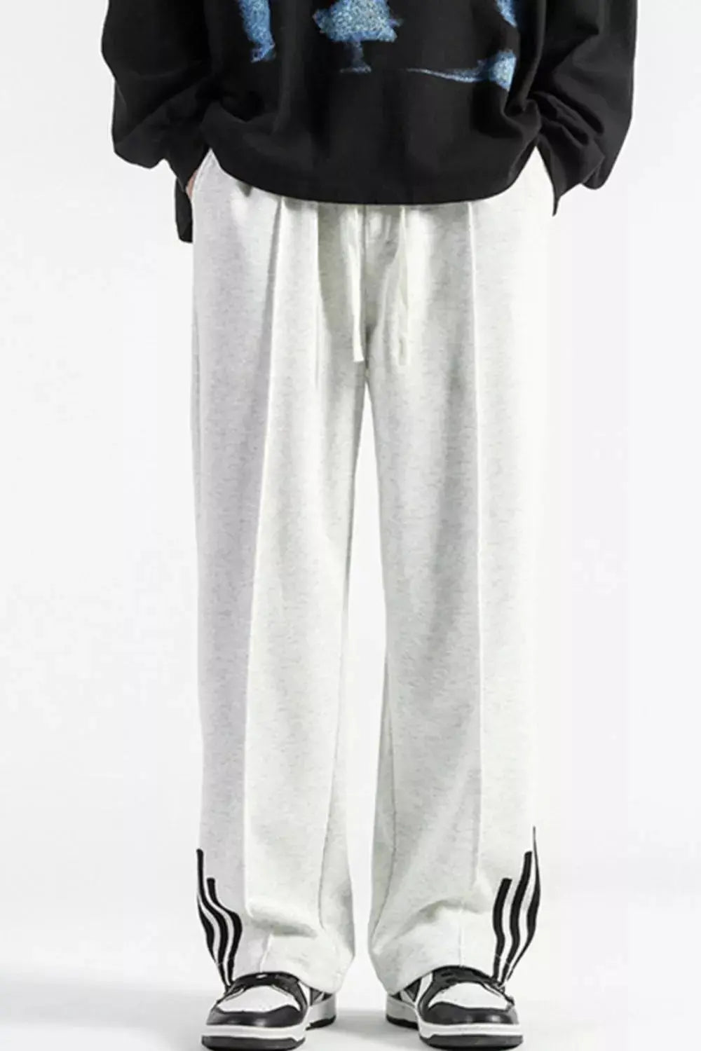 Men's Plus Size Casual Loose Fit Sweatpants With Striped Detail Simply Love