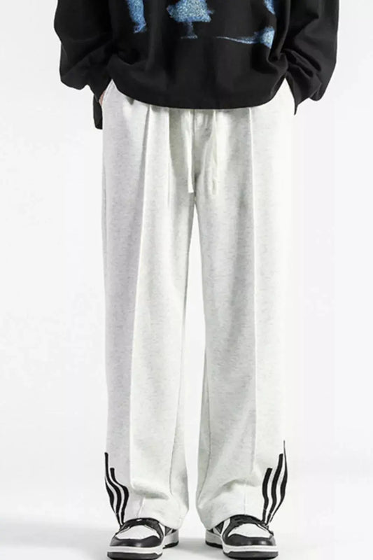 Men's Plus Size Casual Loose Fit Sweatpants With Striped Detail Simply Love