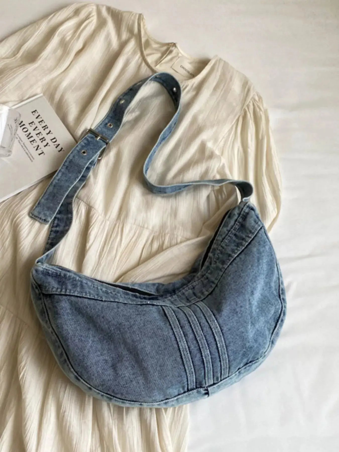 Denim Adjustable Strap Crossbody Bag Simply Love