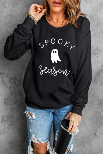 Spooky graphic pullover, long sleeves