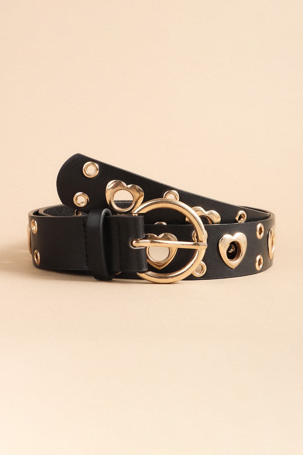 Heart Shape Alloy Detail PU Leather Belt.