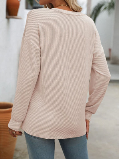 V-Neck Long Sleeve T-Shirt.