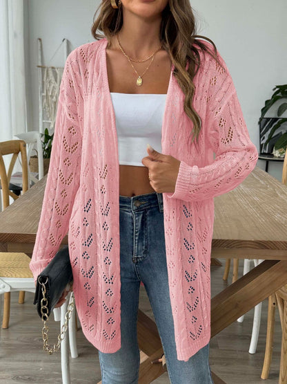 Chic long sleeve openwork cardigan