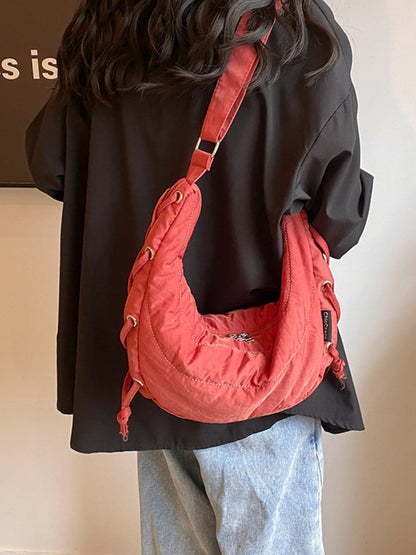 Large polyester crossbody bag