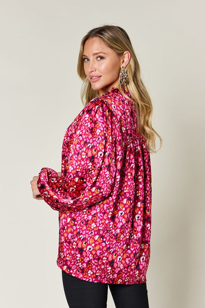Double Take: Long Sleeve Printed Blouse