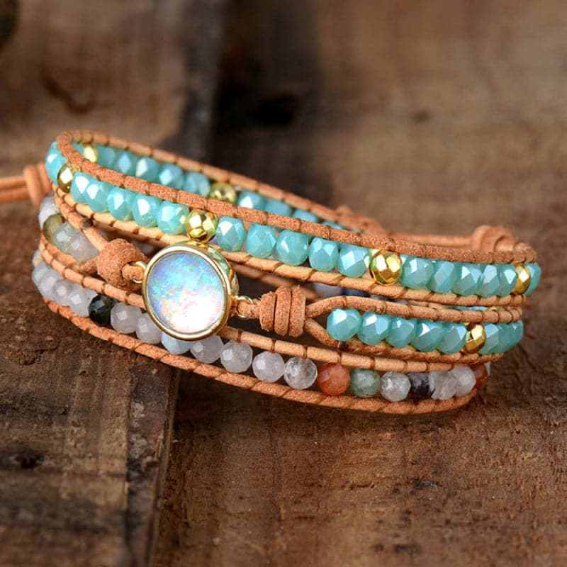 Opal Beaded Layered Bracelet.