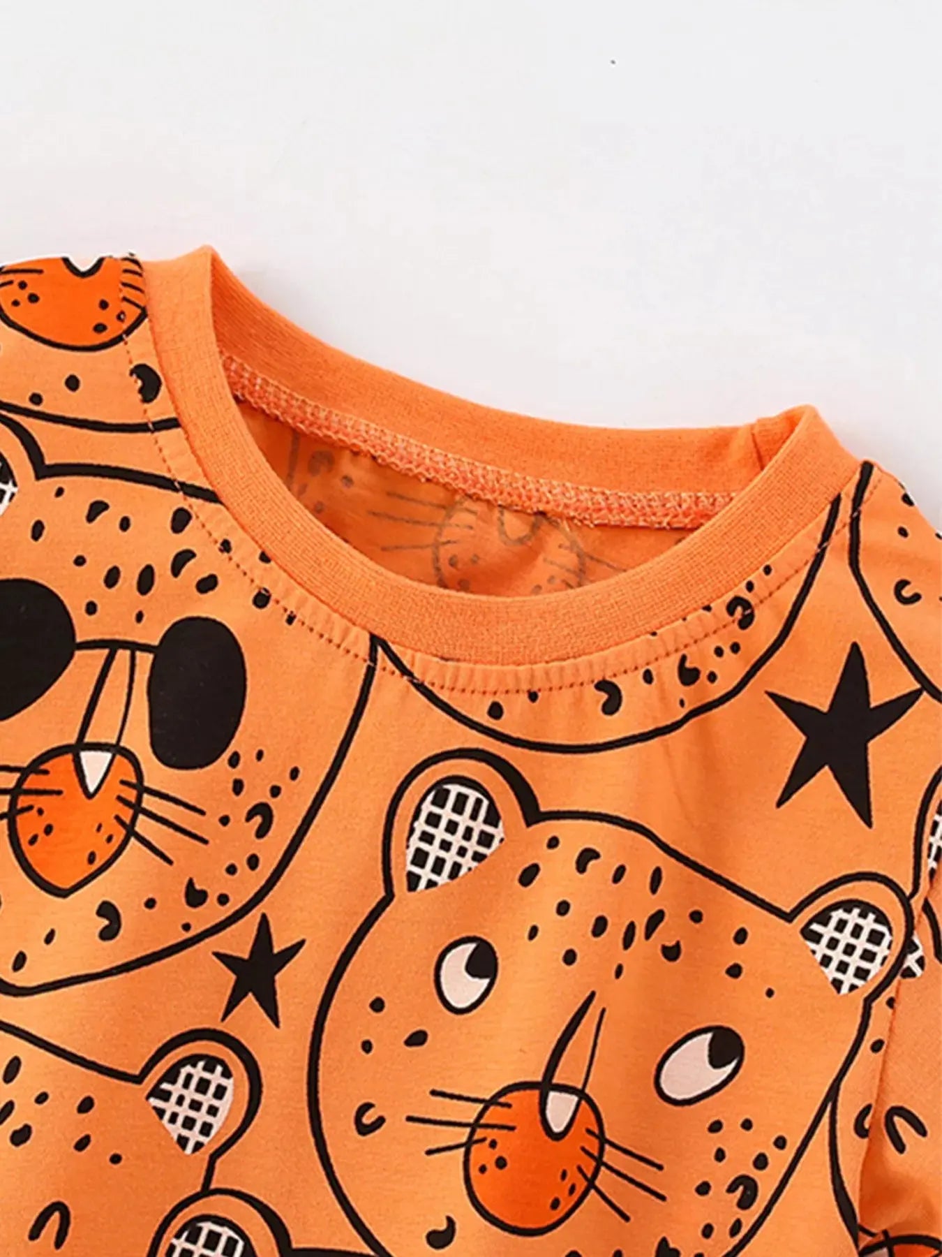 Children's Bear Print Round Neck Top and Shorts Set Simply Love