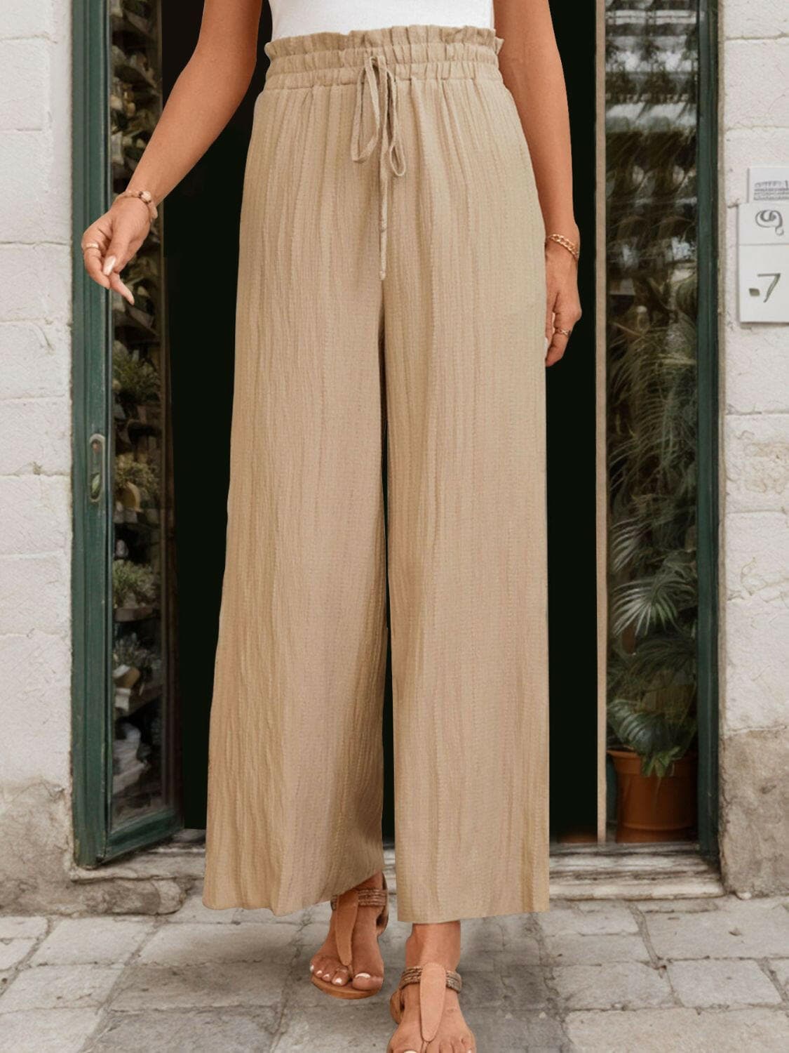 Frill Wide Leg Pants.