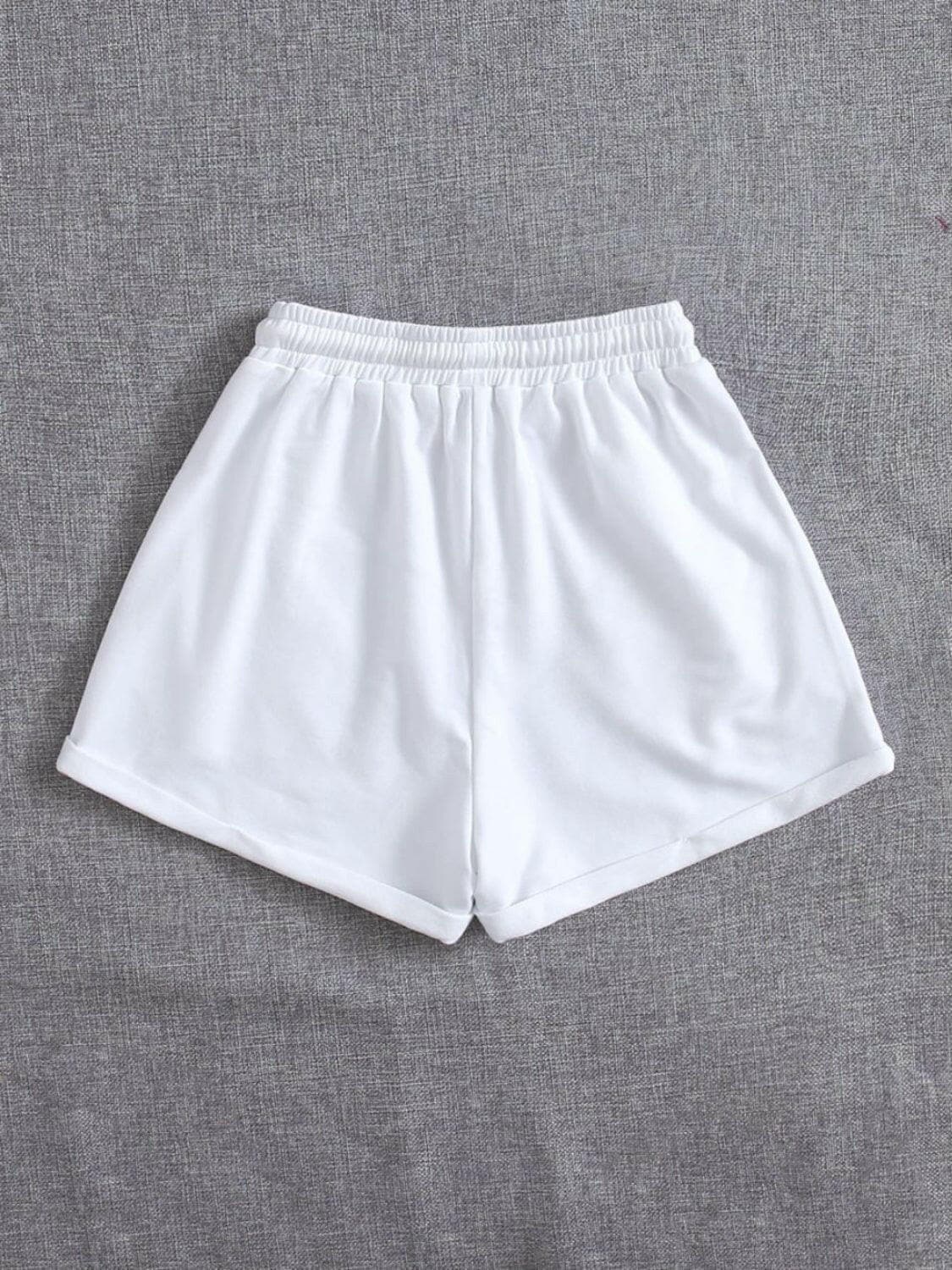 Drawstring Pocketed Elastic Waist Shorts.