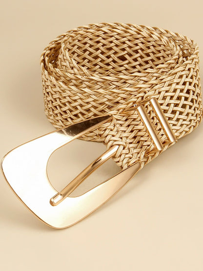 Irregular Buckle Braid Belt.