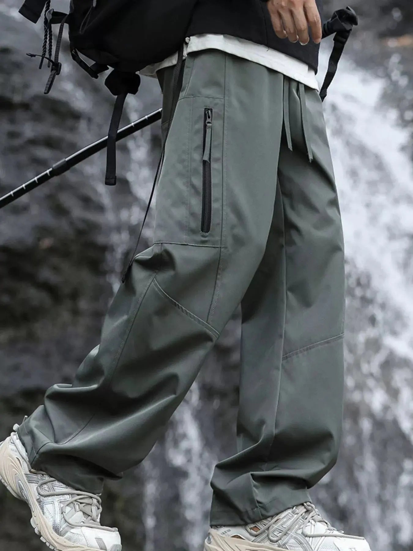 Men's Plus Size Relaxed Fit Cargo Pants with Zipper Pockets Simply Love