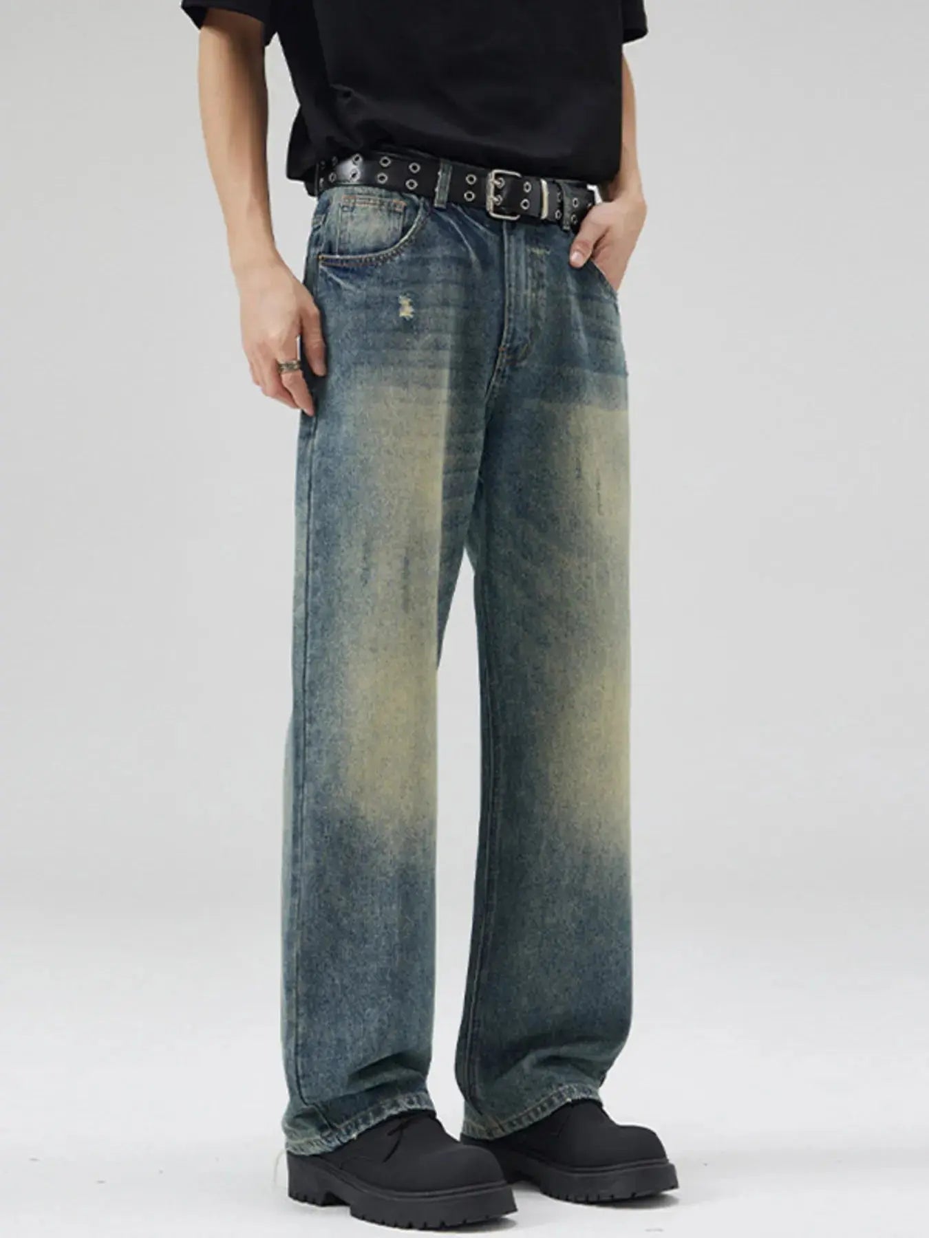 Men's Full Size Vintage Wash Wide Leg Jeans Plus Size Simply Love