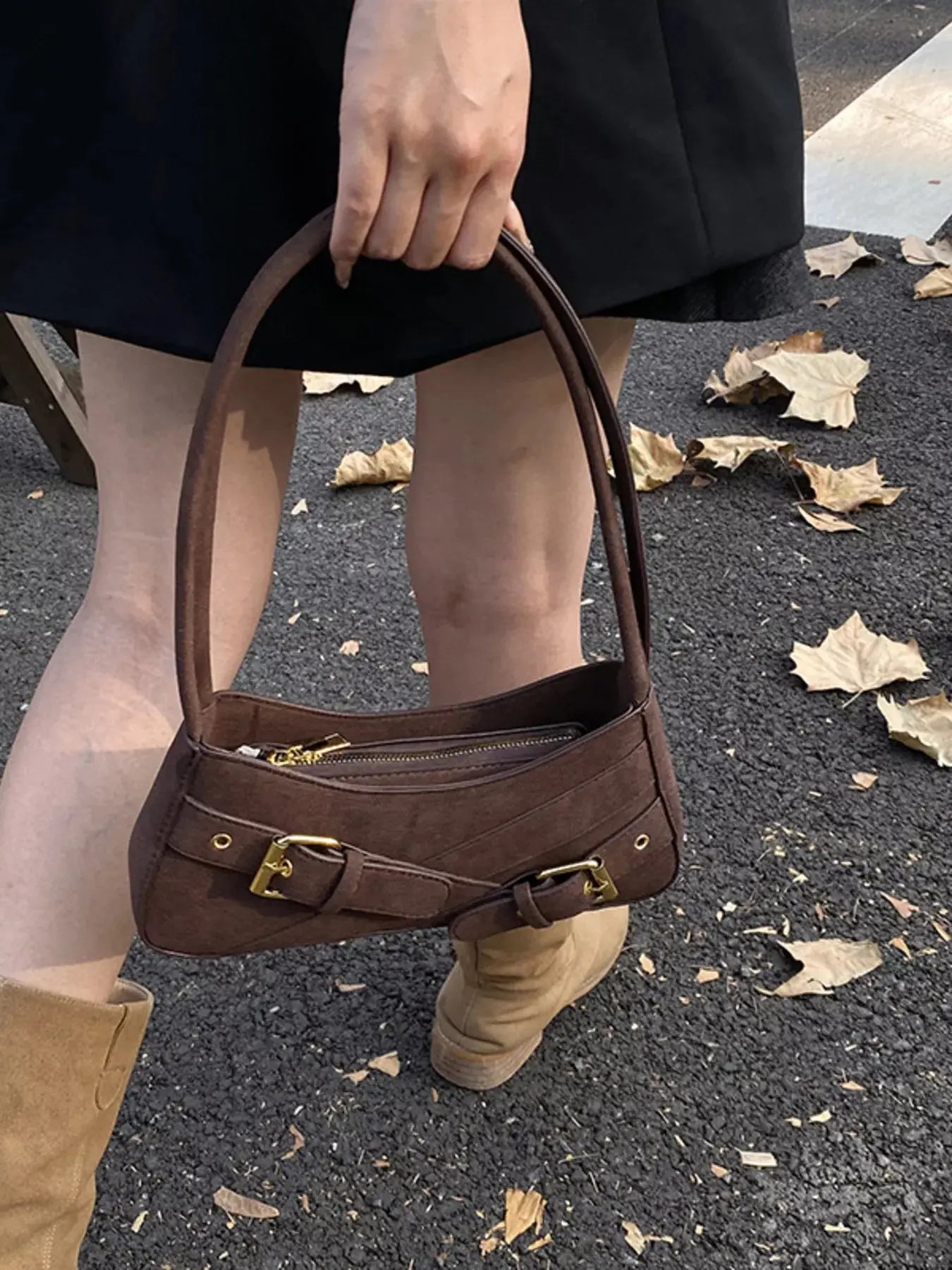 Buckle Decor Shoulder Bag Simply Love