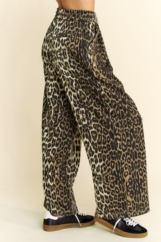 Leopard Print Wide Leg Trousers by Davi & Dani