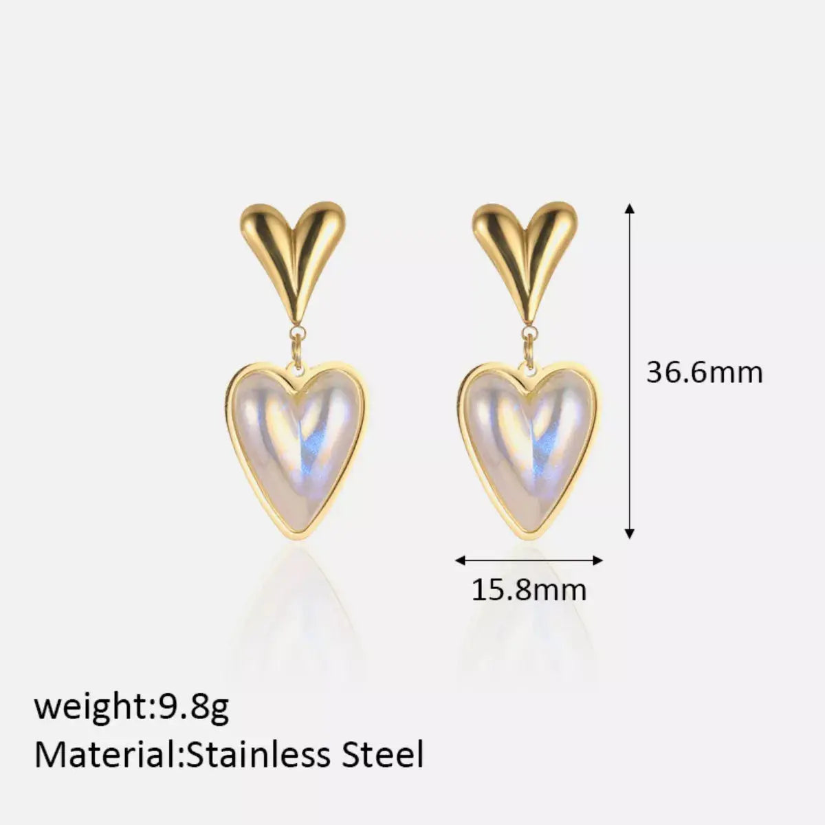 Heart-Shaped Pearl Drop Earrings Simply Love